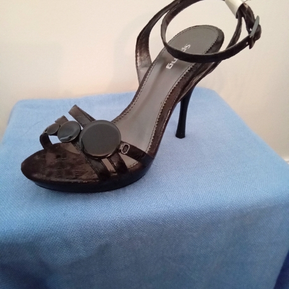 Spring Faux Snakeskin Ankle Strap Platform High Heel Sandals - Picture 11 of 12